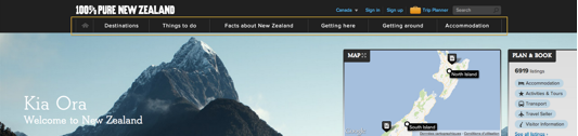 新西兰的网站导航条