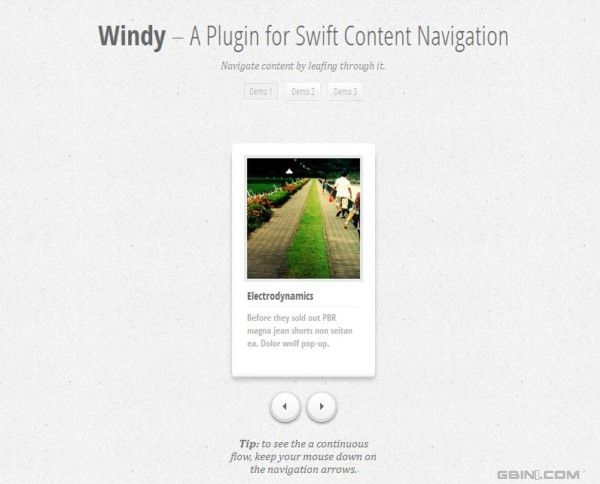 jQuery快速导航插件:Windy