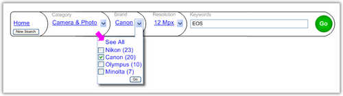 网页设计:超级面包屑的分面查找
