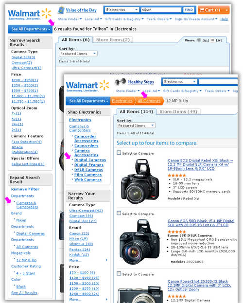 网页设计:超级面包屑的分面查找