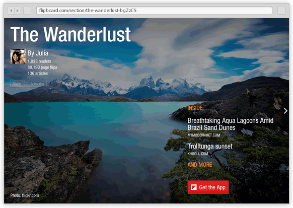 Flipboar由移动端杀回网页版