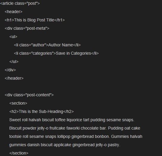 HTML5元素:<Article>和<Section>