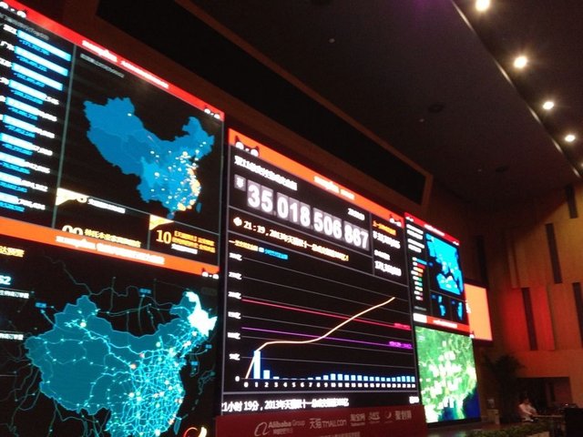 天猫双11支付宝成交额350亿元