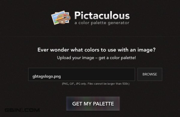 帮助你分析上传图片并且生成颜色搭配方案的在线工具 – pictaculous