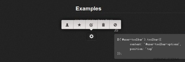 创建提示风格的工具条jQuery插件：Toolbar.Js