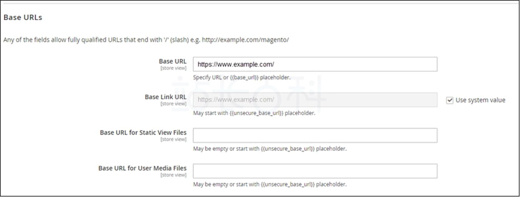 然后展开 Base URLs(基本 URL)节点
