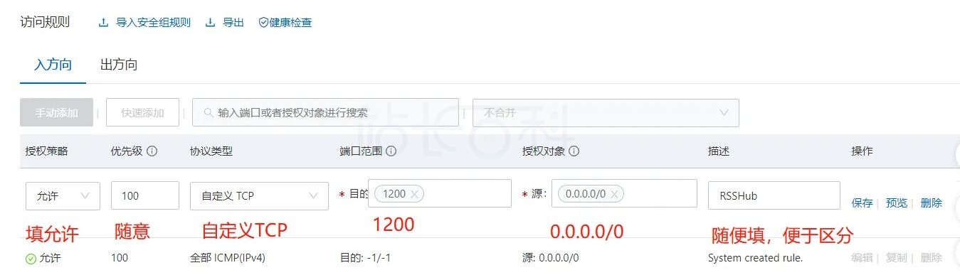 放行安全组端口