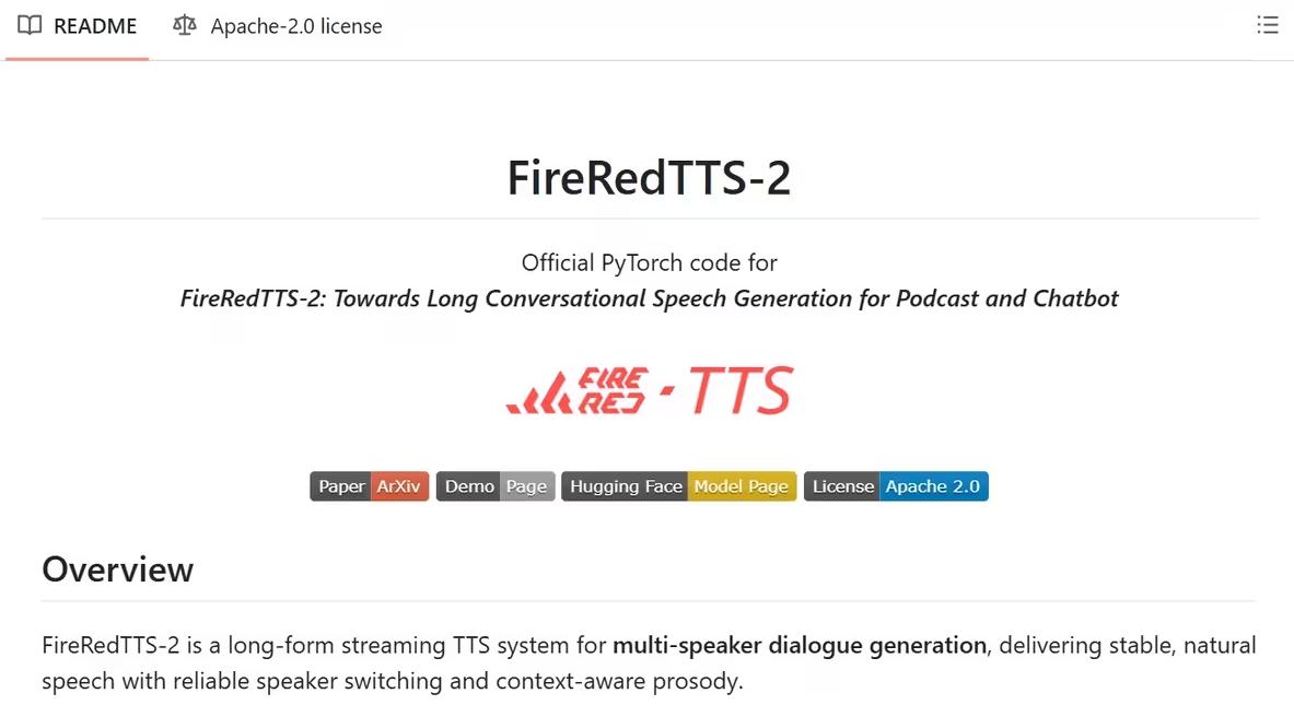 重磅！小红书发布对话合成模型FireRedTTS-2
