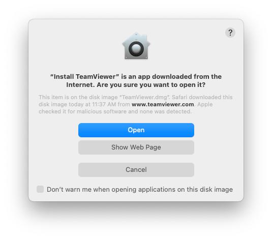 在 MacOS上安装TeamViewer