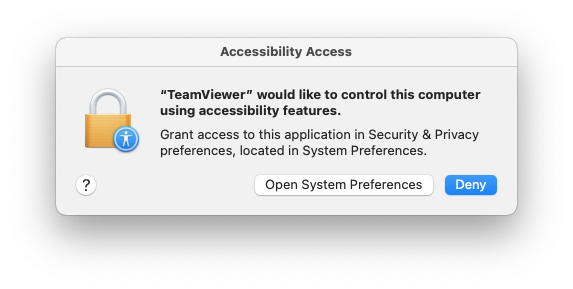 需要授予对macOS设备的访问权限