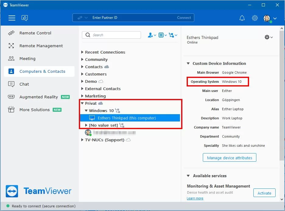 TeamViewer设备分组