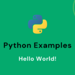 Python怎么写Hello World