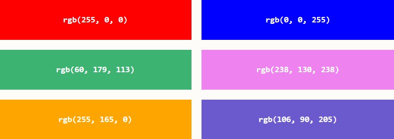 CSS RGB颜色
