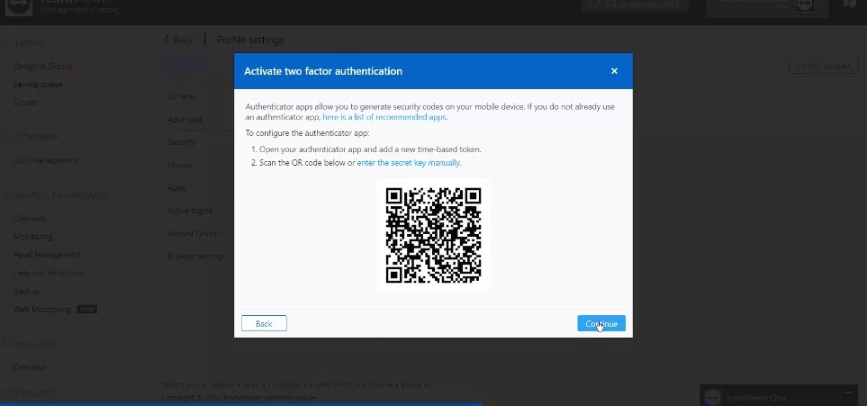 TeamViewer开/关双重认证