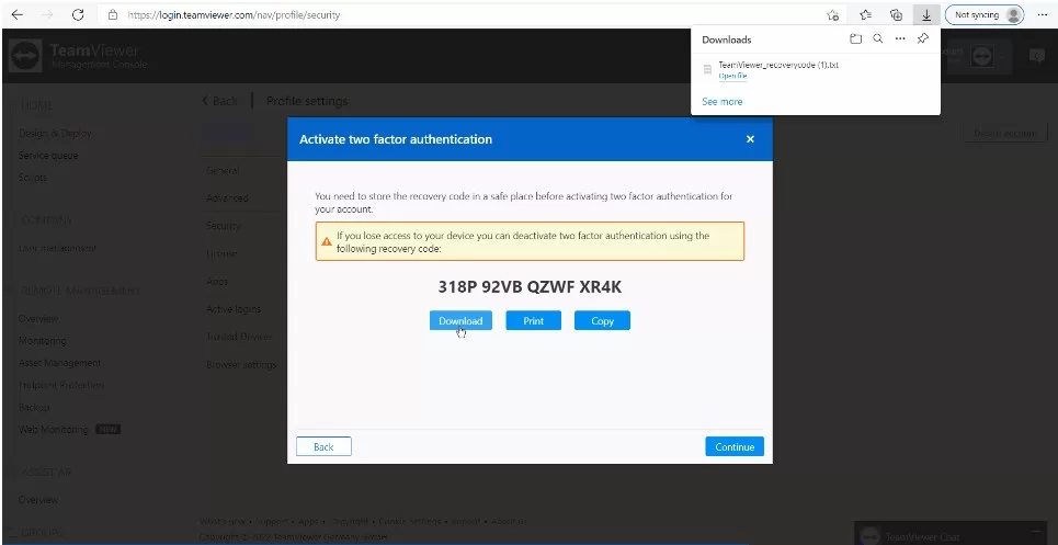TeamViewer开/关双重认证
