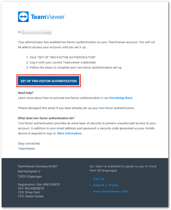 TeamViewer账户双因素认证