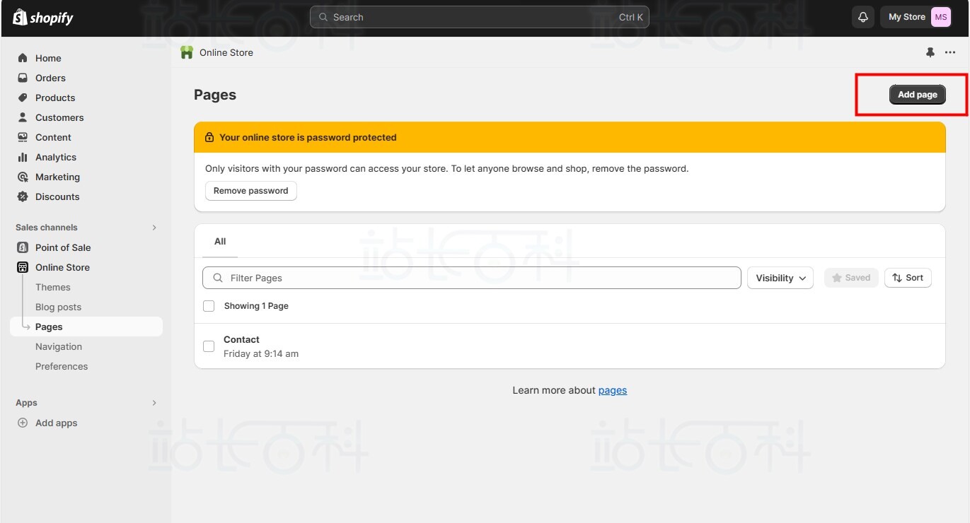 Shopify添加联系我们