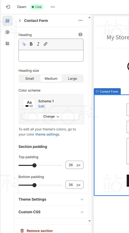 Shopify添加联系我们