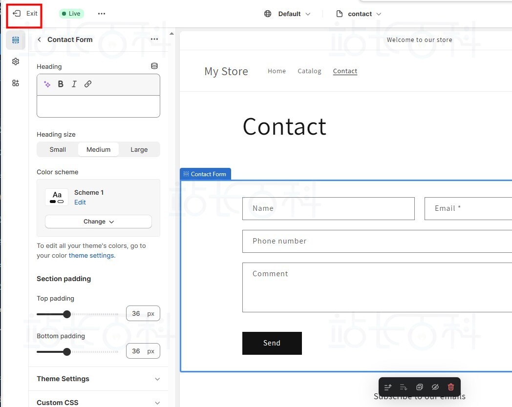 Shopify添加联系我们