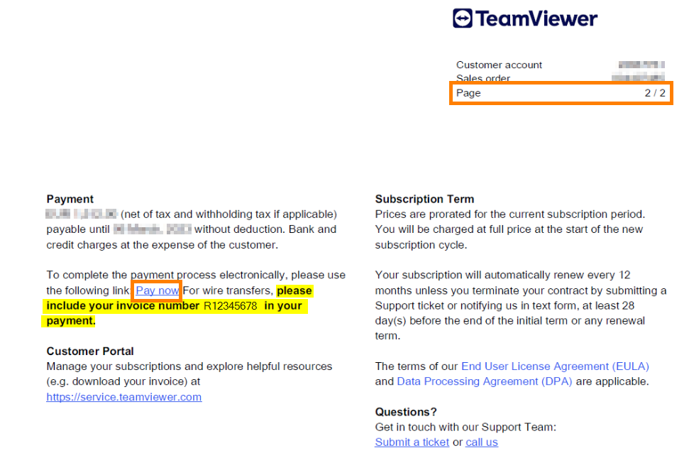 TeamViewer支付信息