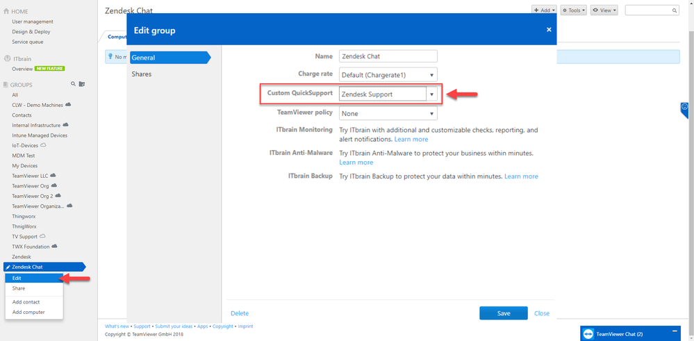 TeamViewer Zendesk集成