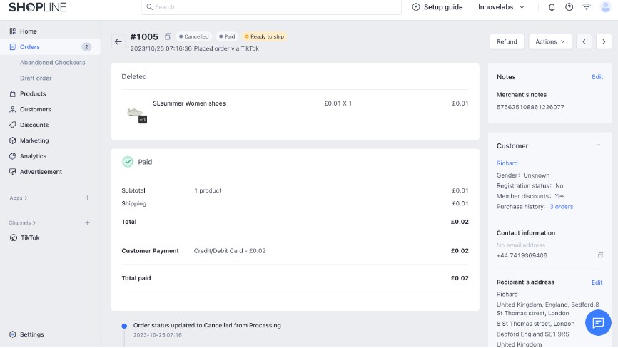 SHOPLINE TikTok商店