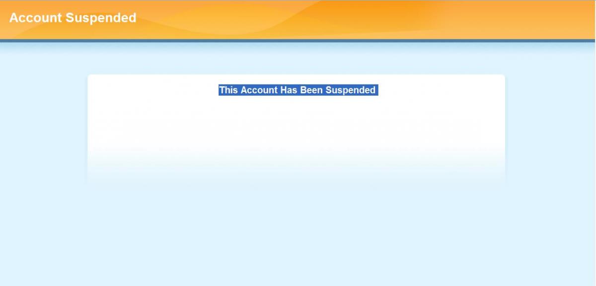 This account has been suspended.