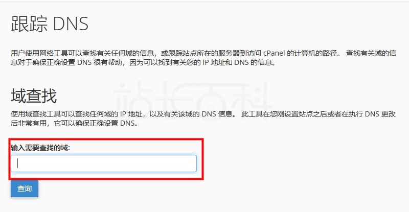 cPanel面板跟踪DNS