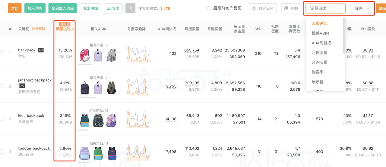 卖家精灵拓展流量词