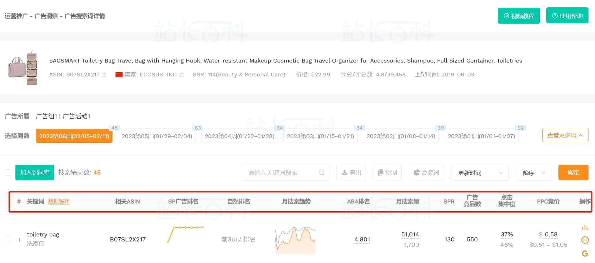 卖家精灵广告洞察