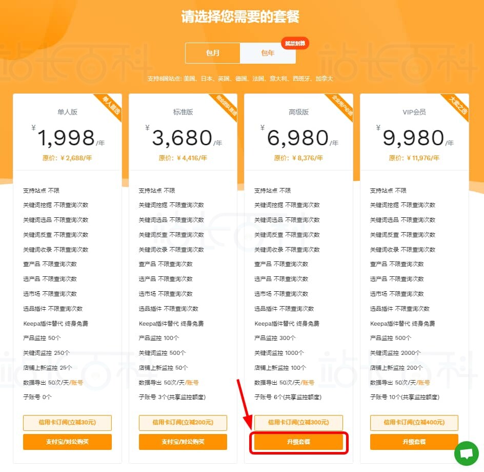 卖家精灵套餐升级