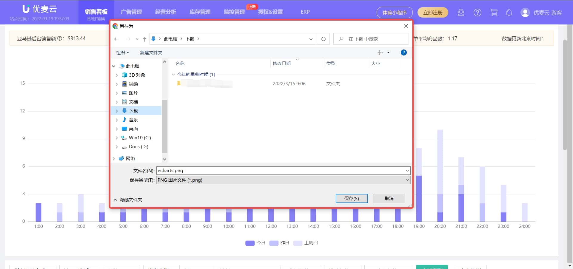 优麦云销售图表
