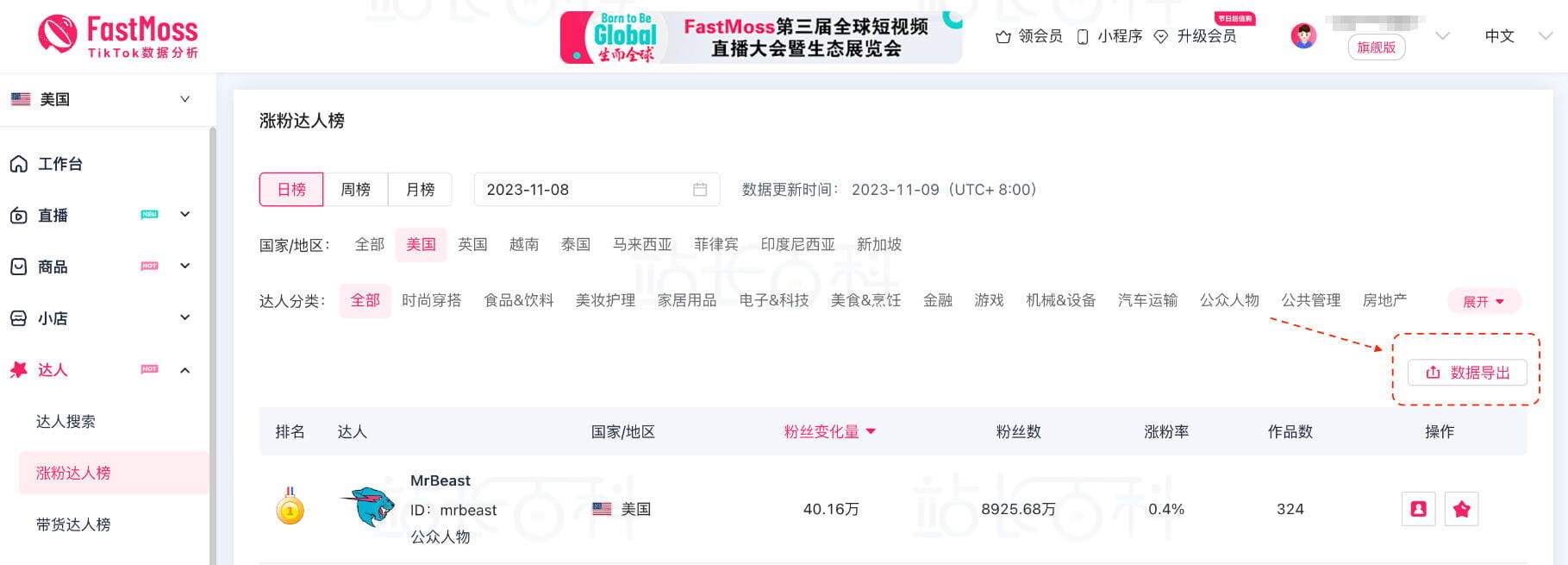 FastMoss使用技巧