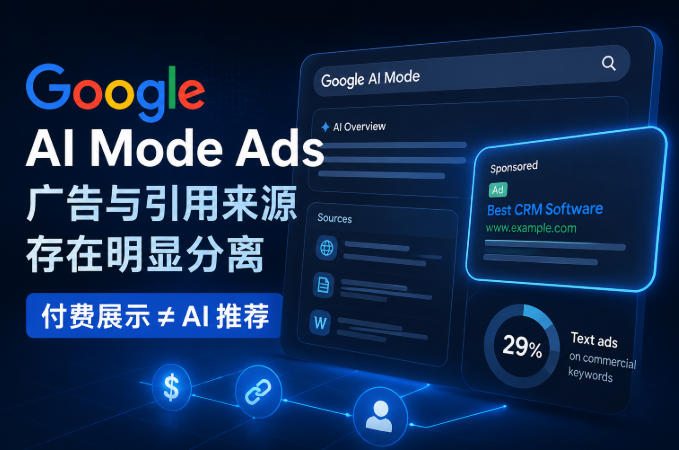 Google AI Mode广告与引用来源存在明显分离