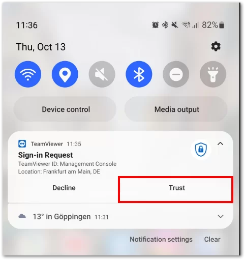 TeamViewer添加信任设备