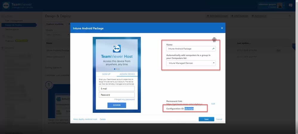 TeamViewer Intune配置