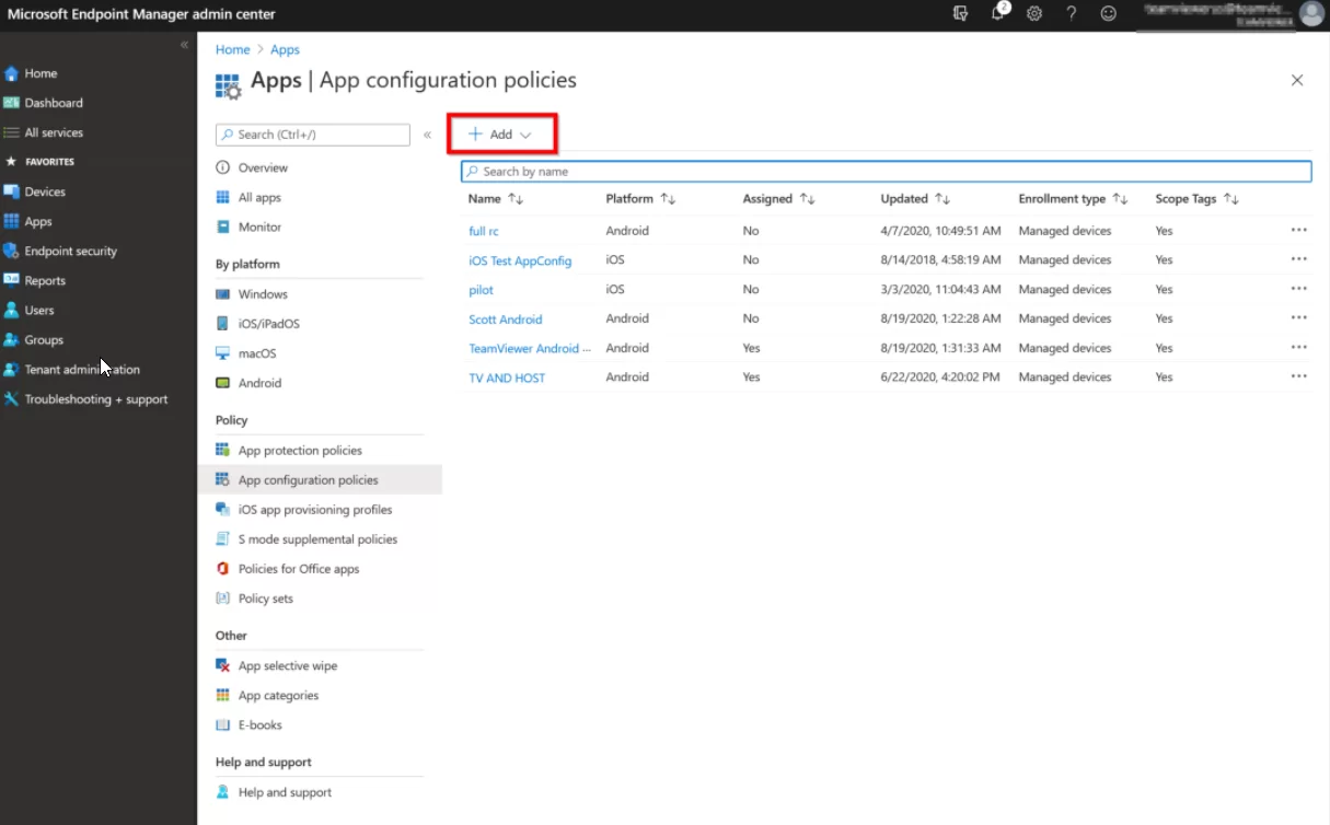 TeamViewer Intune配置