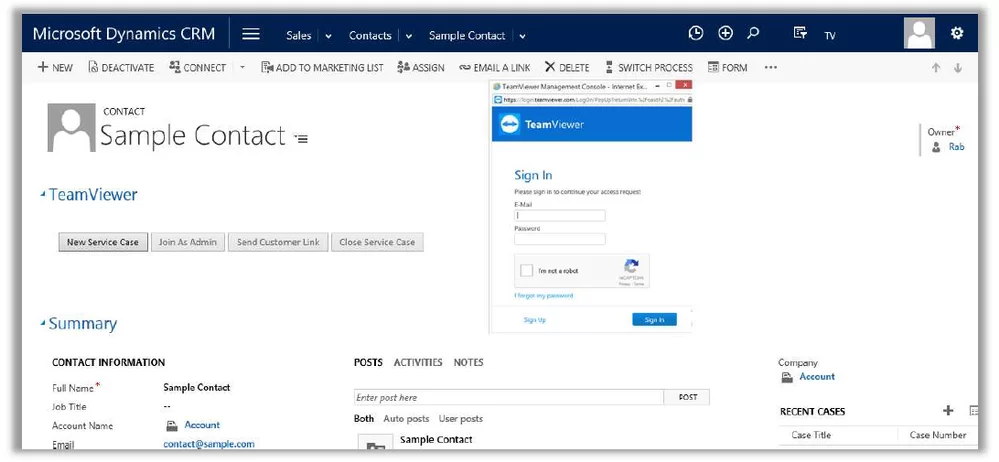 TeamViewer Dynamics集成