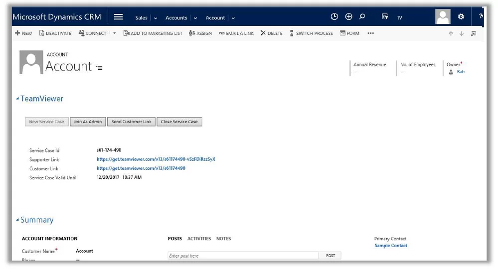 TeamViewer Dynamics集成