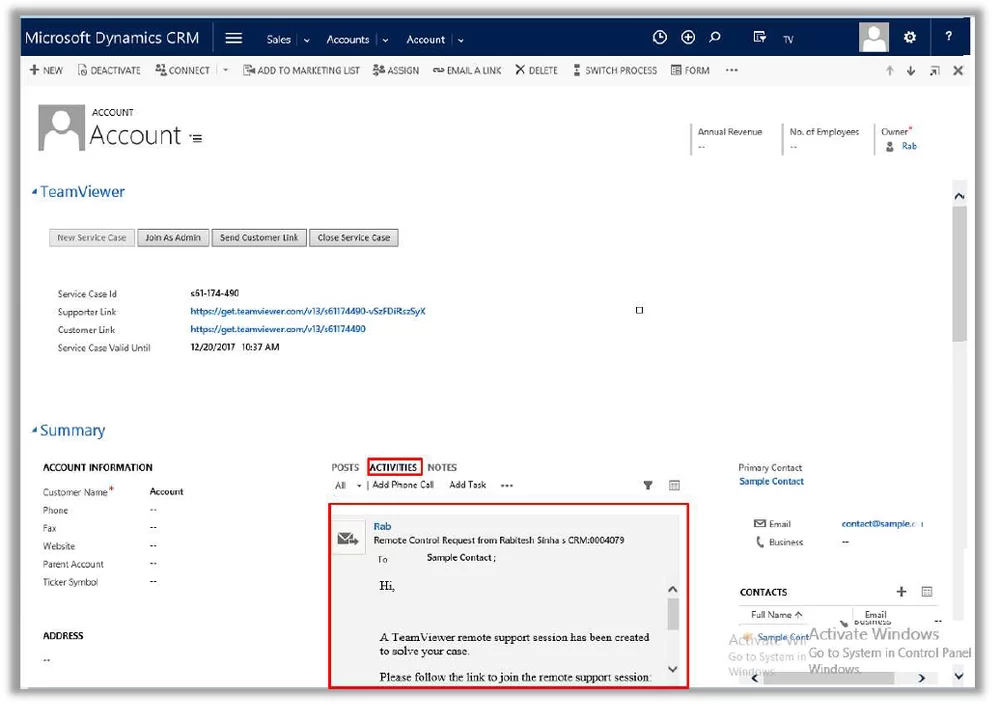 TeamViewer Dynamics集成