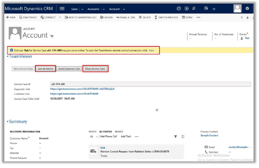 TeamViewer Dynamics集成
