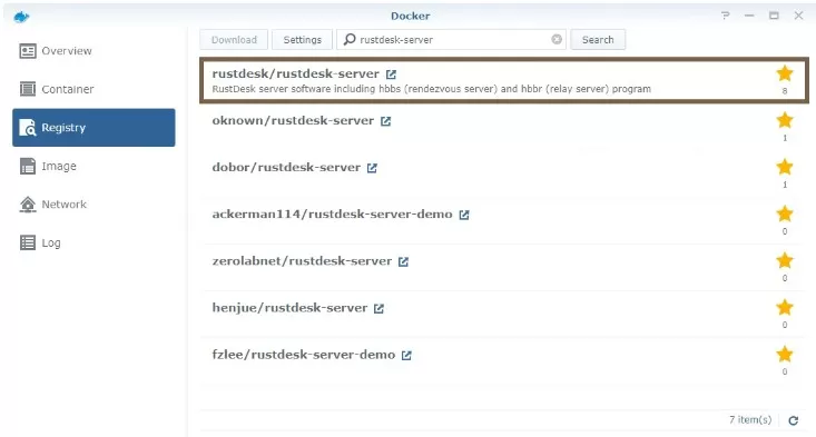 通过DSM6安装RustDesk