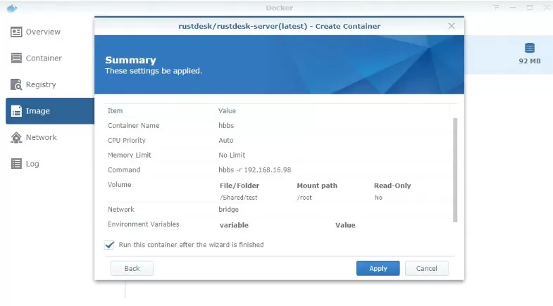 通过DSM6安装RustDesk