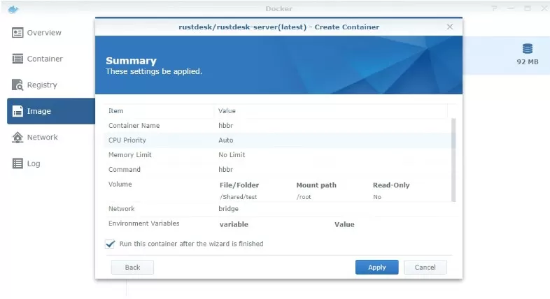 通过DSM6安装RustDesk