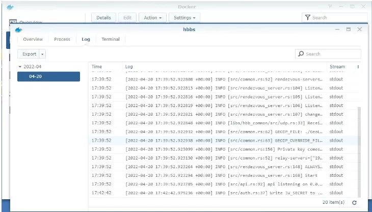 通过DSM6安装RustDesk