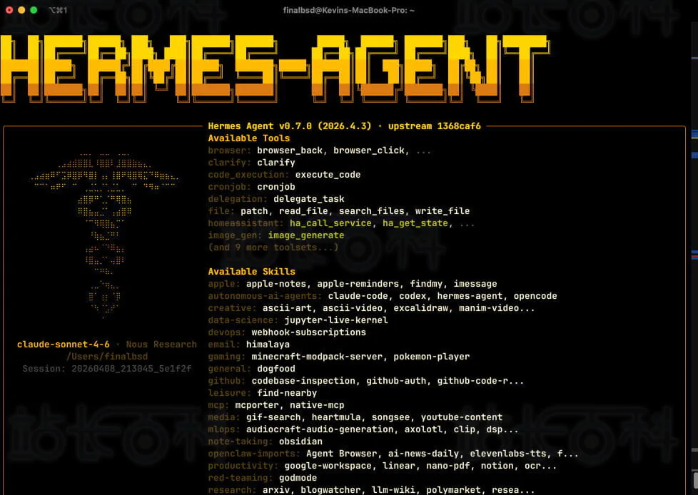 Hermes Agent安装成功界面
