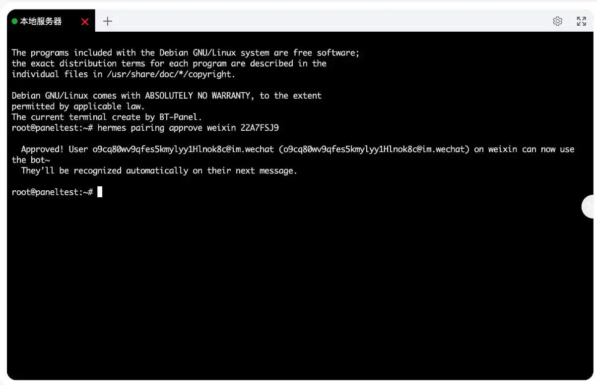 宝塔面板安装Hermes Agent+消息平台